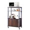 Gymax Bakers Rack Microwave Stand Rolling Storage Cart Multi-functional Display Walnut